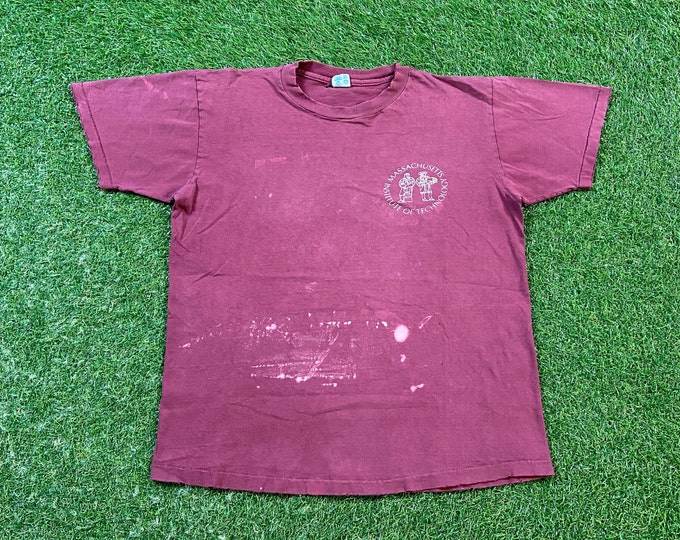 Vintage MIT Massachusetts Institute of Technology T Shirt Tee Champion Made USA Size Large L College University New England 1990s 90s