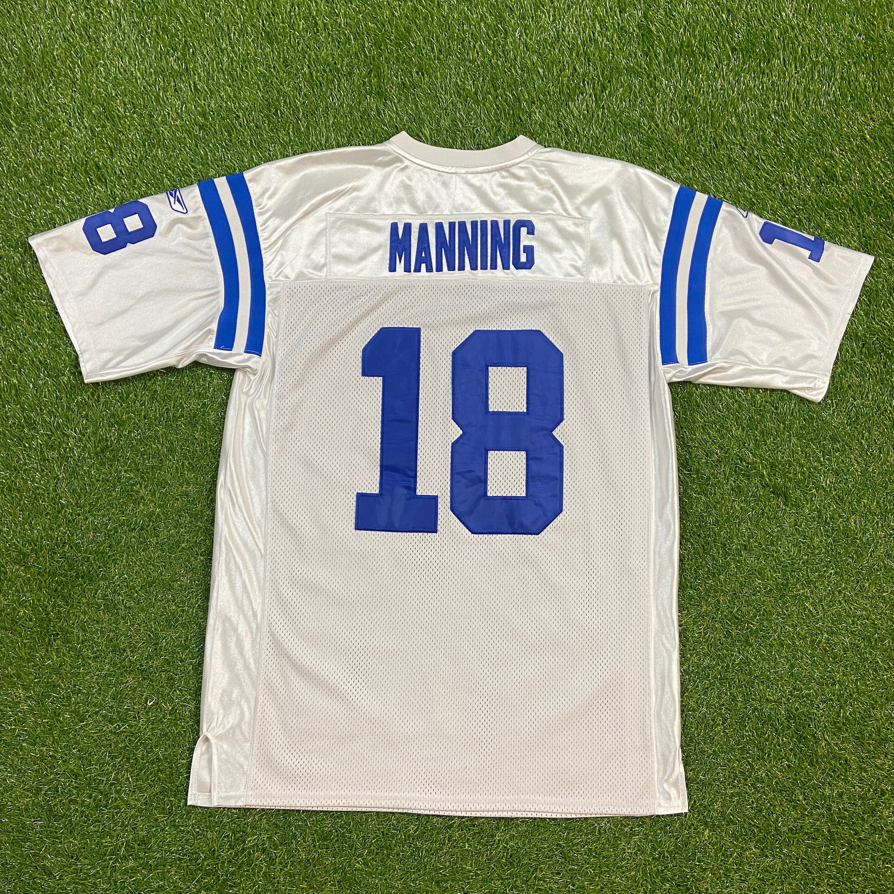 Vintage Indianapolis Colts Peyton Manning #18 Jersey Reebok Size 54 NFL Football Indiana 1990s 00S Super Bowl Patch Authentic