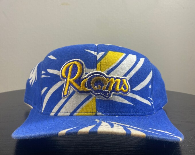 Vintage Los Angeles Rams Snapback Hat Ajd Made Usa OSFA NFL Football LA California St Louis 1990s 90s
