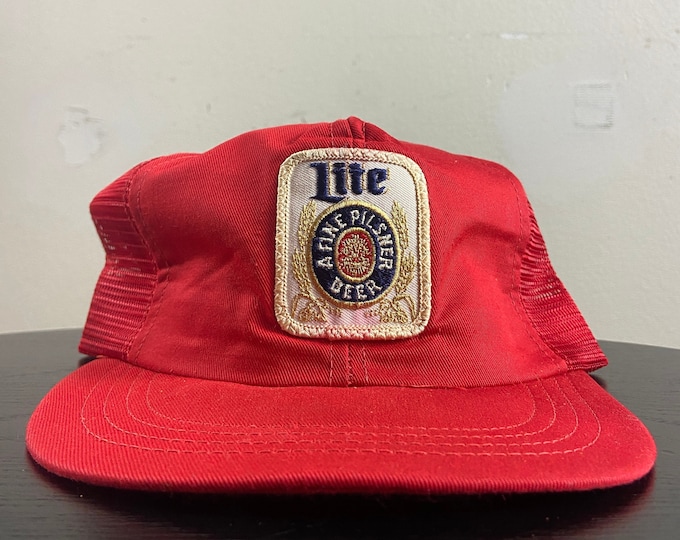 Vintage Miller Lite Snapback Hat Made USA OSFA Genuine Draft Milwaukee Wisconsin Beer Alcohol 1990s 90s