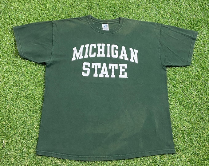 Vintage University of Michigan State Spartans T Shirt Tee Size Xtra Large XL NCAA College Football Detroit MSU 1990s 90s