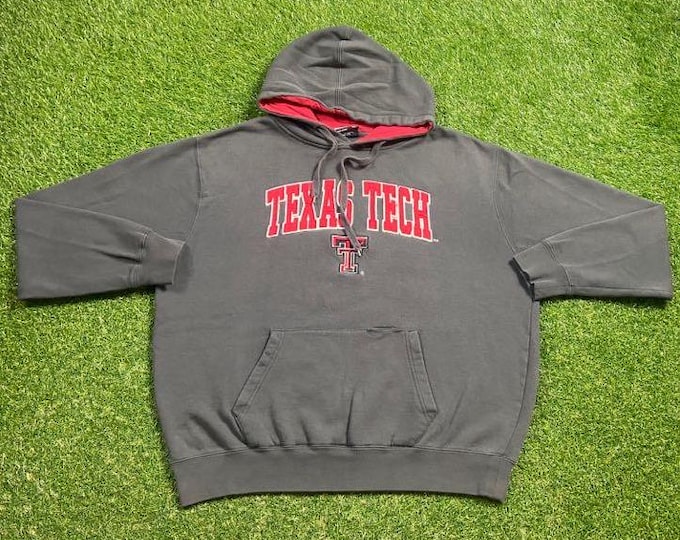 Vintage Texas Tech University Hoodie Sweatshirt Size Xtra Large XL NCAA College Football Pull Over Oversized 1990s 90s
