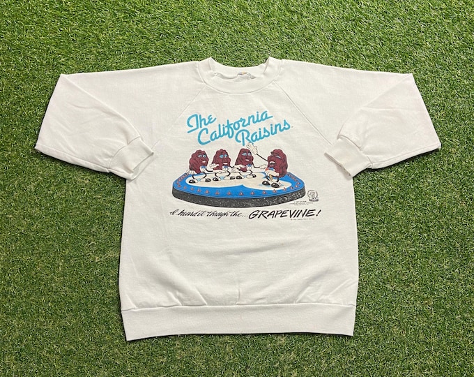 Vintage The California Raisins Crewneck Sweatshirt Made USA Size Large L Los Angeles Musical Group Buddy Miles R&B Animation Advertisement