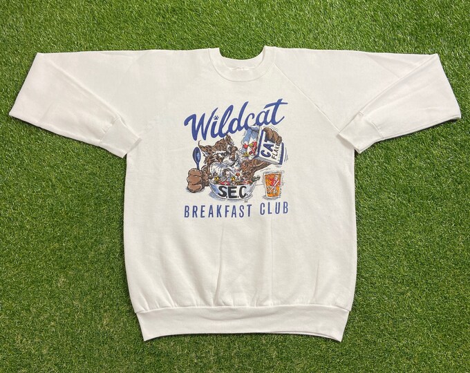 Vintage University of Kentucky Wildcats Crewneck Sweatshirt Made Usa Size XL Lexington UK Go Big Blue Classic NCAA College Basketball 1990s