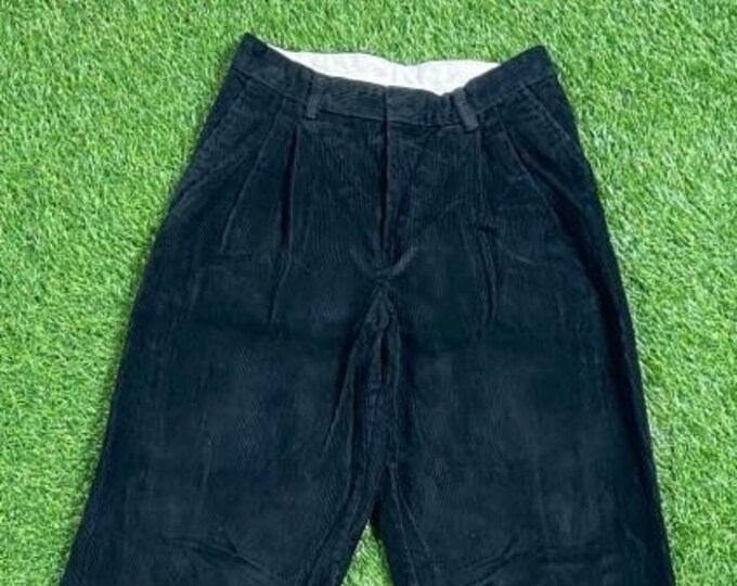 Vintage Black Corduroy Pants TFW Size 16 Classic Jean Pants Dungerees Vtg Bottoms 1980s 80s