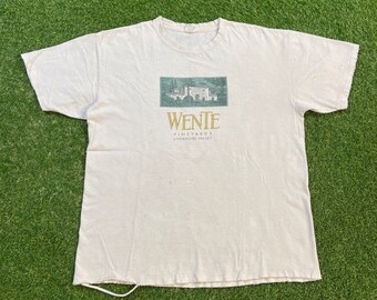 Vintage Wente T Shirt Tee Oneita Made USA Size Xtra Large XL
