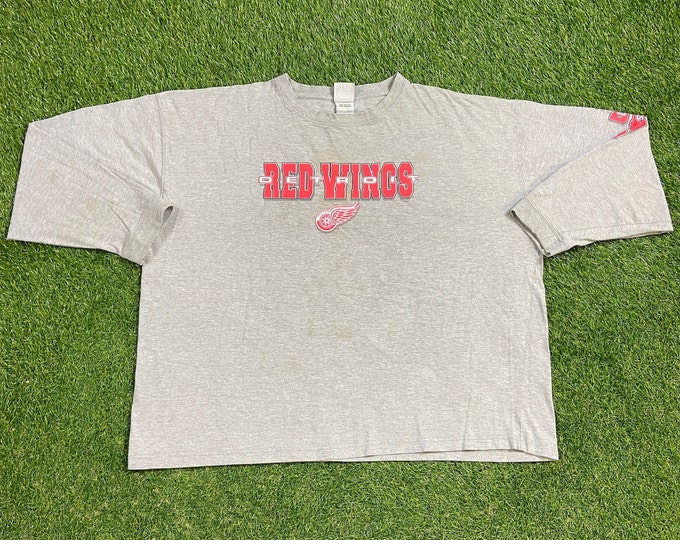 Vintage Detroit Red Wings Long Sleeve Shirt Size 3X NHL Hockey Michigan 1990s 90s