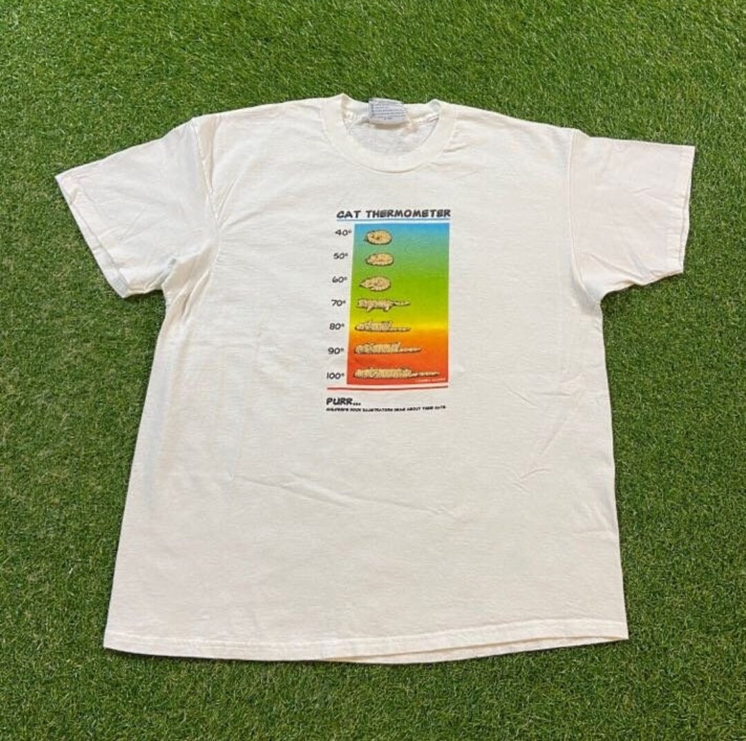 Vintage Cat Thermometer T Shirt Tee Lee Made USA Size Xtra