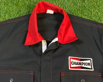 Vintage Champion Race Track Suit Size Large L NASCAR Pit Crew Suit All Over Racing Daytona 500 1990s 90s
