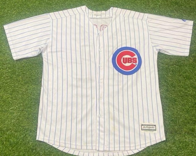Vintage Chicago Cubs Jersey Majestic Size Large L MLB Baseball Wrigley Field Illinois Sammy Sosa 1990s 90s