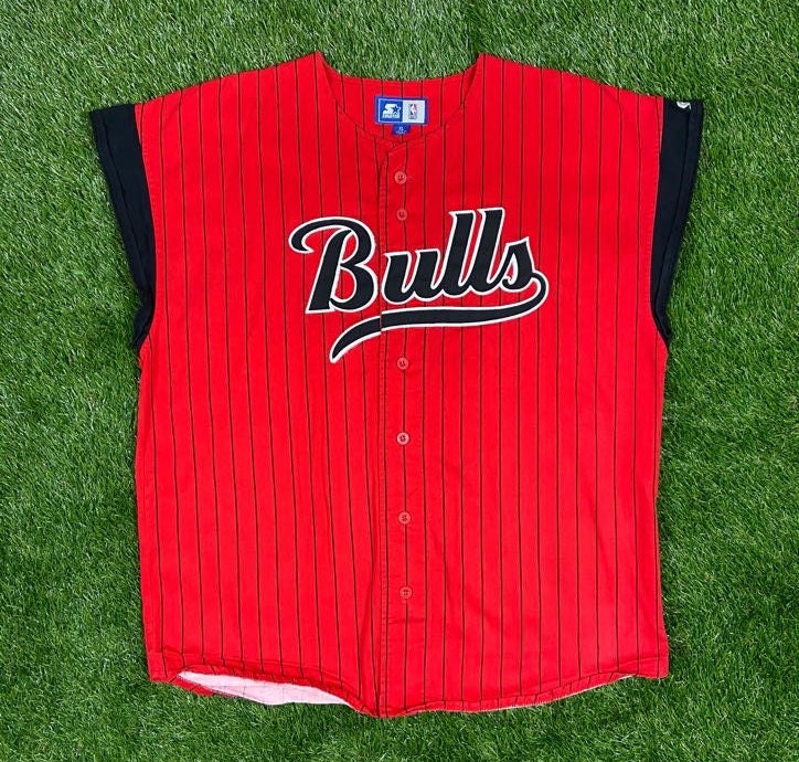 Men's Chicago Bulls Starter Red Legacy Baseball Jersey