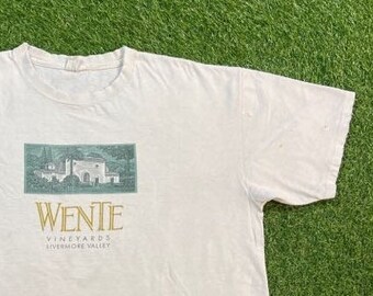 Vintage Wente T Shirt Tee Oneita Made USA Size Xtra Large XL