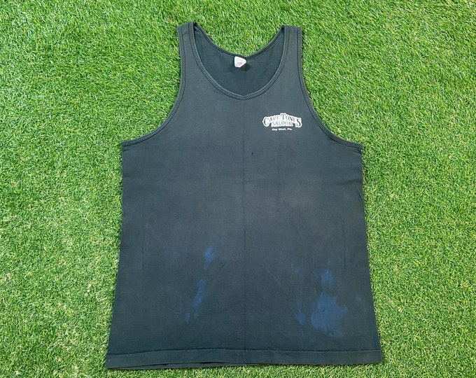 Vintage Captain Tony's Saloon Tank Top Shirt Made USA Size Large L Key West Bar Tropical Florida Beach 1990s 90s