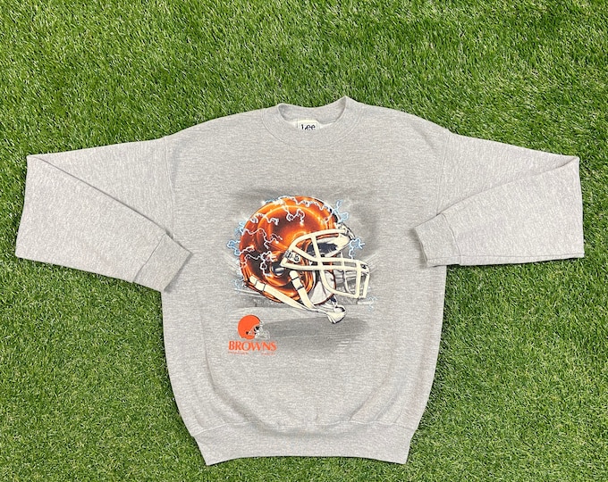 Vintage Cleveland Browns Crewneck Sweatshirt Lee Sport Size Small S NFL Football Ohio Cavs Pull Over Oversized
