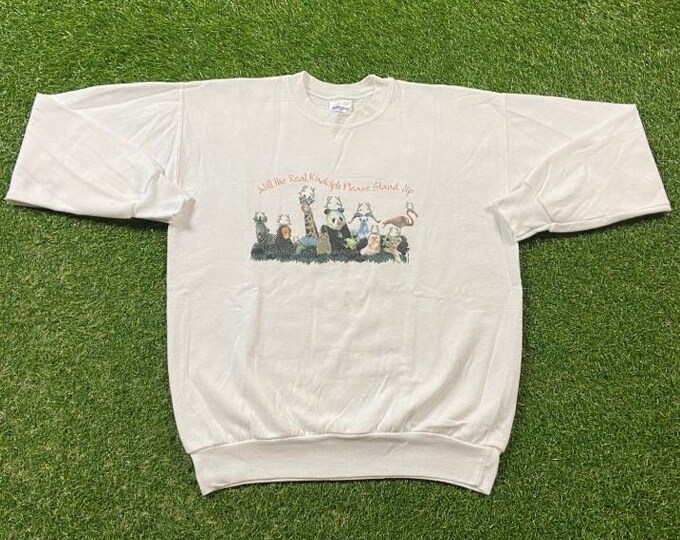 Ugly Christmas Sweater Vintage Tacky Holiday Party Merry Santa Claus Classic Size Medium M 80s 90s Real Rudolph Xmas Holiday Season Eminem