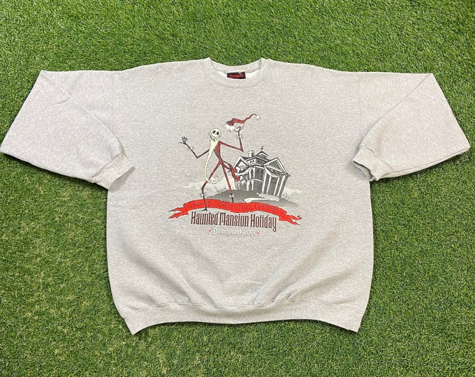 Vintage Haunted Mansion Holiday Crewneck Sweatshirt Size Xtra Large Tim Burton's Nightmare before Christmas Disneyland 2001 WDW Pull Over
