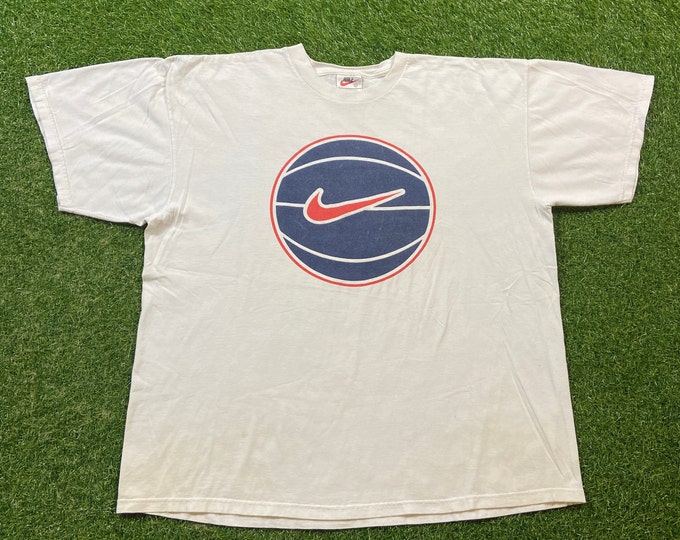 Vintage Nike T Shirt Tee Made USA Size Xtra Large XL Nike Swoosh Check Mark Just Do It Classic Air Jordan 1990s 90s Original