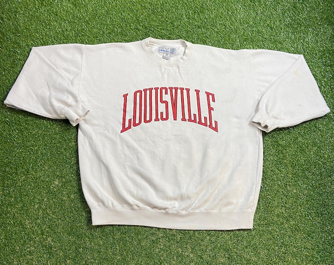 Vintage University of Louisville Crewneck Sweatshirt Size Xtra Large XL Cardinals Kentucky NCAA College Basketball Pull Over 1990s 90s