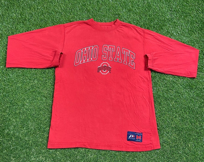 Vintage Ohio State University Long Sleeve Shirt Size Medium M Buckeyes Cleveland OSU NCAA College Football Basketball 1990s 90s