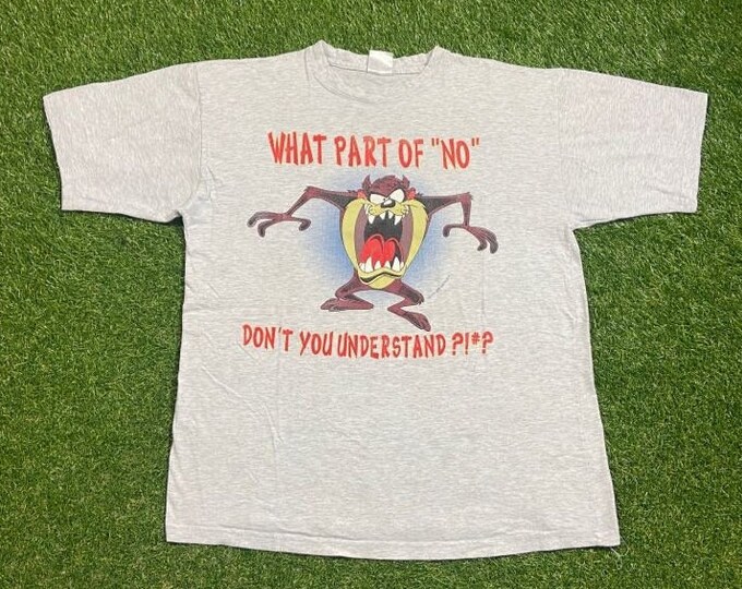 Vintage Looney Tunes Taz T Shirt Tee Size Large L Cartoon Tazmanian Devil Warner Bros Studio Store Bugs Bunny Space Jam 1990s 90s
