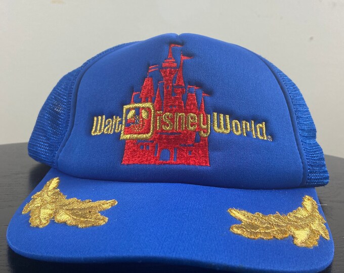 Vintage Walt Disney World Snapback Hat Cap OSFA Magic Kingdom Epcot Center Disneyland Mickey Mouse Trucker 1980s 80s