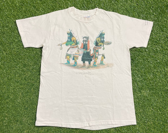 Vintage The Heard Museum T Shirt Tee Made USA Size Medium M Long Hairs Phoenix Arizona Desert Suns Cardinals Diamondbacks 1990s 90s