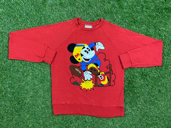 Vintage Mickey Mouse Football Crewneck Sweatshirt Sunday Comics