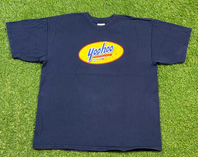 Vintage Yahoo Chocolate Milk T Shirt Tee Gildan Size Xtra Large XL Foods Dairy Milk Classic 1990s 90s Original