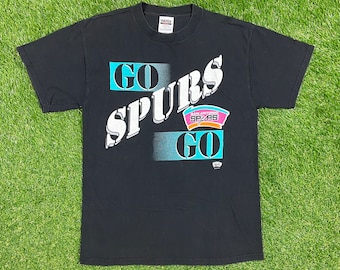 Vintage San Antonio Spurs Go Spurs Go T Shirt Tee Tultex Size Large L NBA Basketball Texas Tim Duncan 1990s 90s