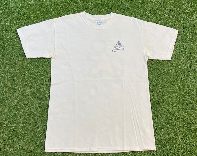 Vintage America Online T Shirt Tee Gildan Size Medium M AOL Online Service Provider Internet Computer Tech Email 1990s 90s