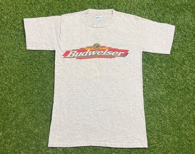 Vintage Budweiser T Shirt Tee Made USA Size Medium M Beer Brew Alcohol Drinks 1990s 90s Original