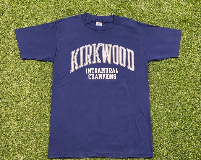 Vintage Kirkwood Intramural Champions T Shirt Tee Miller Made USA Size Large L Community College Cedar Rapids Iowa Basketball