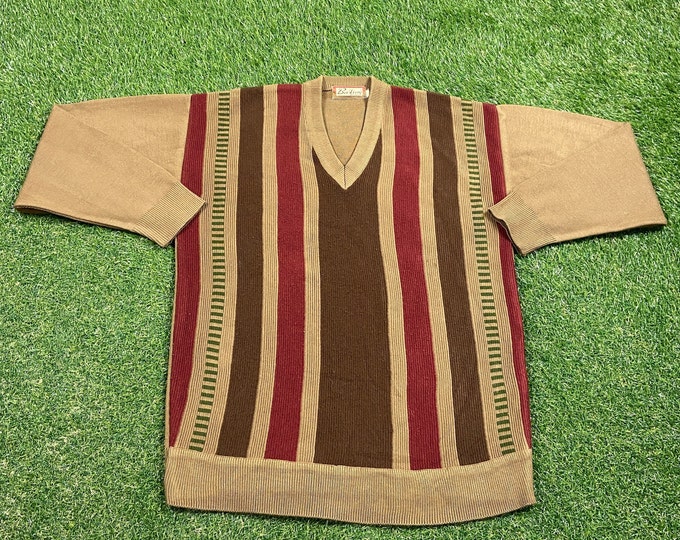 Vintage Bastion V Neck Sweater Size Large L Quality 1990's Comfy Great Fit Original 90s Pull Over