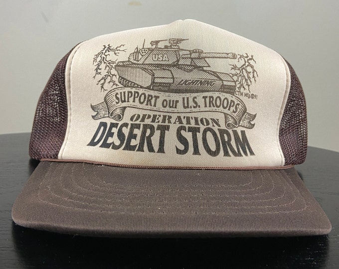 Vintage Operation Desert Storm Snapback Hat YR Headwear OSFA USA Military Army Marines Navy 1990's 90's