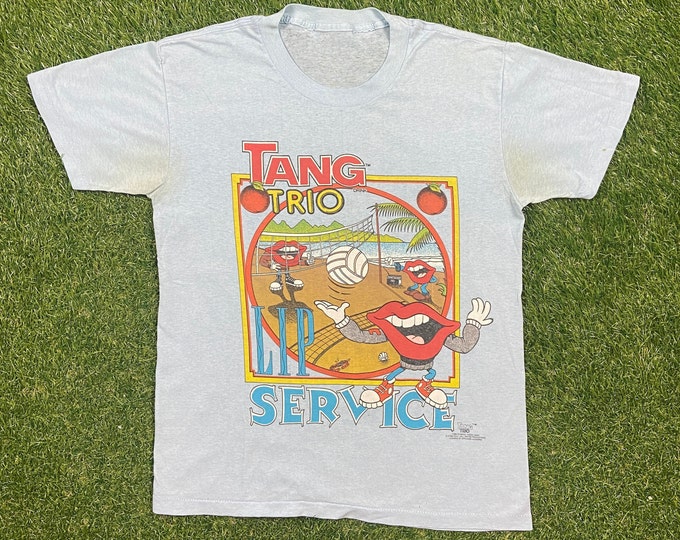 Vintage Tang Trio Lip Service T Shirt Tee Size Medium M 1980s 80s Classic Graphic Tee Soft Thin Quality Original