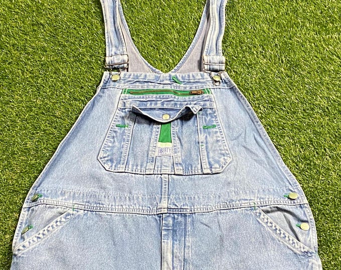 Vintage Blue Overalls Used Jeans Liberty 42 x 32 Apparel Fashion Jeans Pop Suspenders 1990s 90s