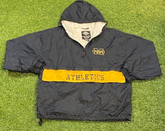 Vintage University of Michigan Wolverines Windbreaker Jacket Size Large L NCAA College Football Detroit Light Rain Coat 1990s 90s