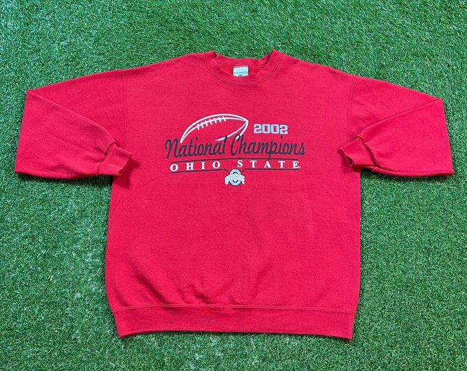 Vintage Ohio State University Crewneck Sweatshirt Lee Size Large L Cleveland NCAA College Football Basketball OSU 00s Pull Over Oversized