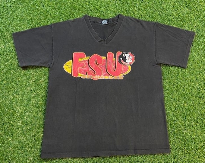 Vintage Florida State University Seminoles T Shirt Tee Made Usa Size Xtra Large XL NCAA College Football FSU Tallahassee 1990s 90s