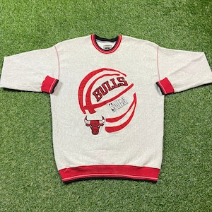 Vintage Chicago Bulls Crewneck Sweatshirt Made USA Size XXL 2XL NBA Basketball Michael Jordan 1990s Classic Illinois Pull Over 90s Oversized