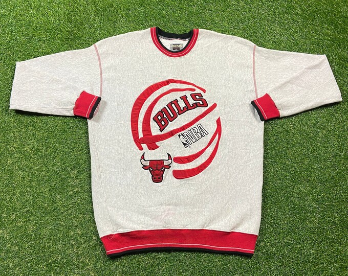 Vintage Chicago Bulls Crewneck Sweatshirt Made USA Size XXL 2XL NBA Basketball Michael Jordan 1990s Classic Illinois Pull Over 90s Oversized