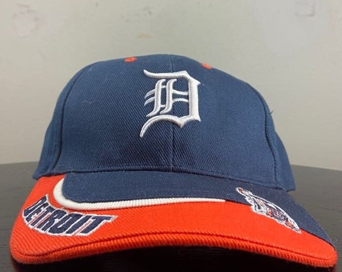 Vintage Detroit Tigers Strap Back Hat OSFA Michigan MLB Baseball Classic 1990s 90s