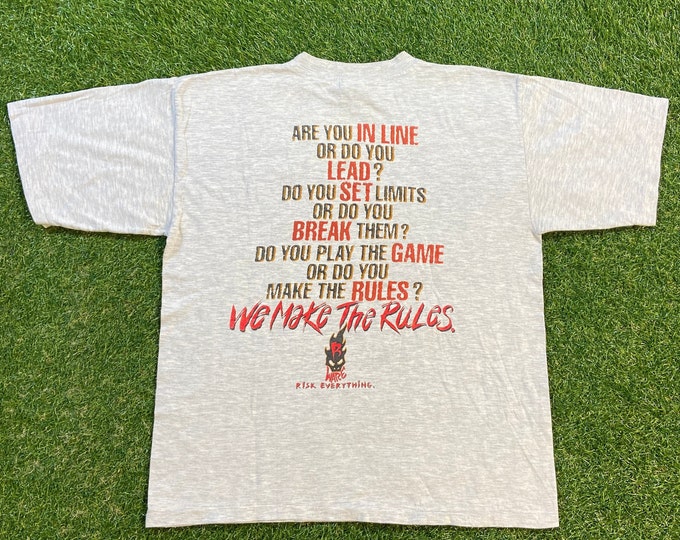 Vintage B Ware T Shirt Tee Bugle Boy Size Large L Rare 1990s 90s Risk Everything American Apparel 1990s 90s