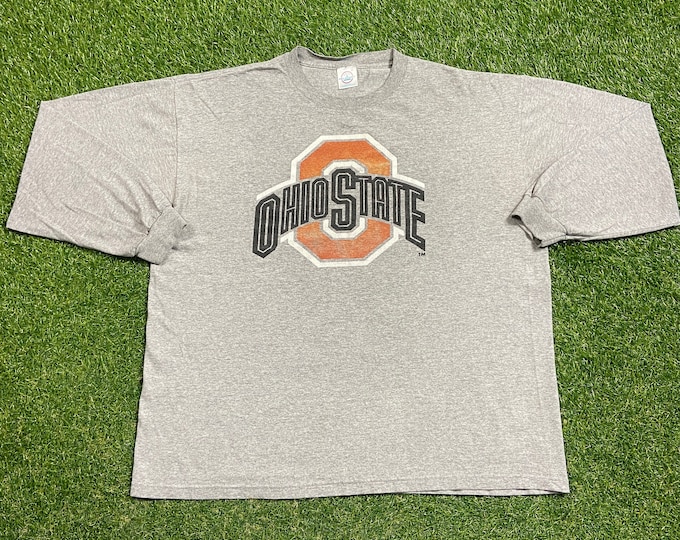 Vintage Ohio State University Long Sleeve Shirt Made USA Size Xtra Large Xl Buckeyes Cleveland OSU NCAA College Football Basketball 1990s