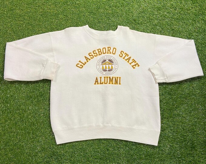 Vintage Glassboro State College Alumni Crewneck Sweatshirt Jansport Made USA Size Large L New Jersey NJ 1990s 90s Pull Over Oversized