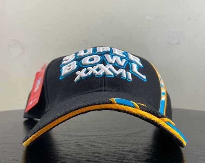 Vintage Super Bowl XXVII 2003 Strap Back Hat Reebok OSFA San Diego NFL Football Oakland Raiders Tampa Bay Buccaneers 00s