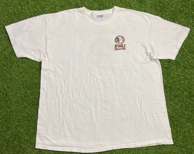 Vintage Florida State University Seminoles T Shirt Tee Size XXL 2XL NCAA College Football FSU Tallahassee 00s