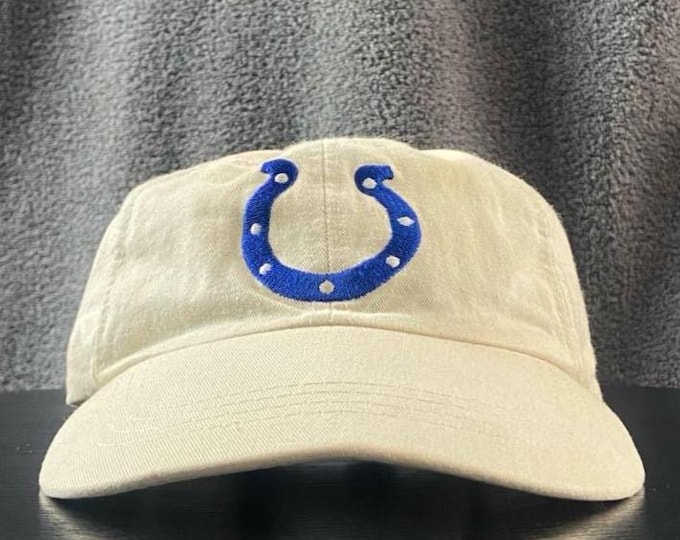 Vintage Indianapolis Colts Strap Back Hat OSFA NFL Football Indiana Peyton Manning FedEx 1990s 90s