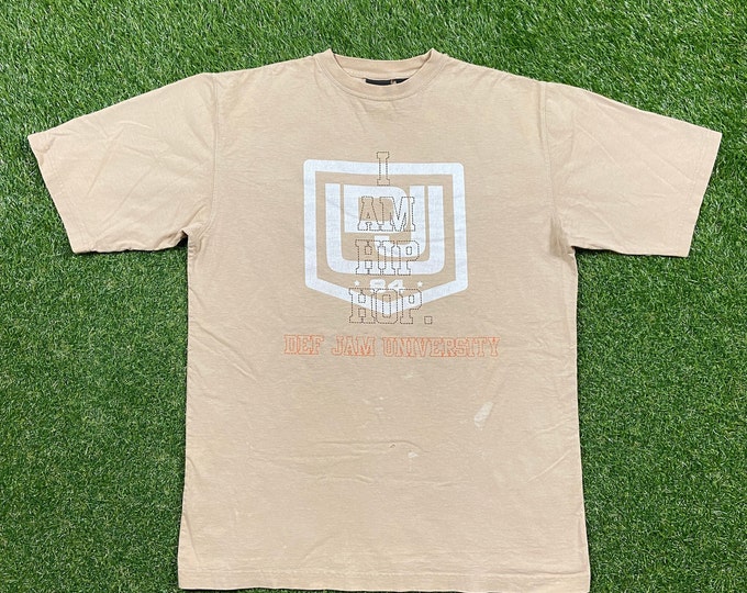 Vintage Def Jam University T Shirt Tee Size Large L Hip Hop Rap Music Rare Print Rap tee Bootleg East Coast New York City 90s