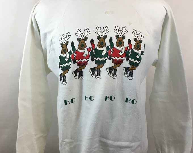 Ugly Christmas Sweater Vintage Tacky Holiday Party Merry Women's Santa Classic Men's Large / XL Xmas 90s 80s Snow Ho Ho Ho Rudolph Retro